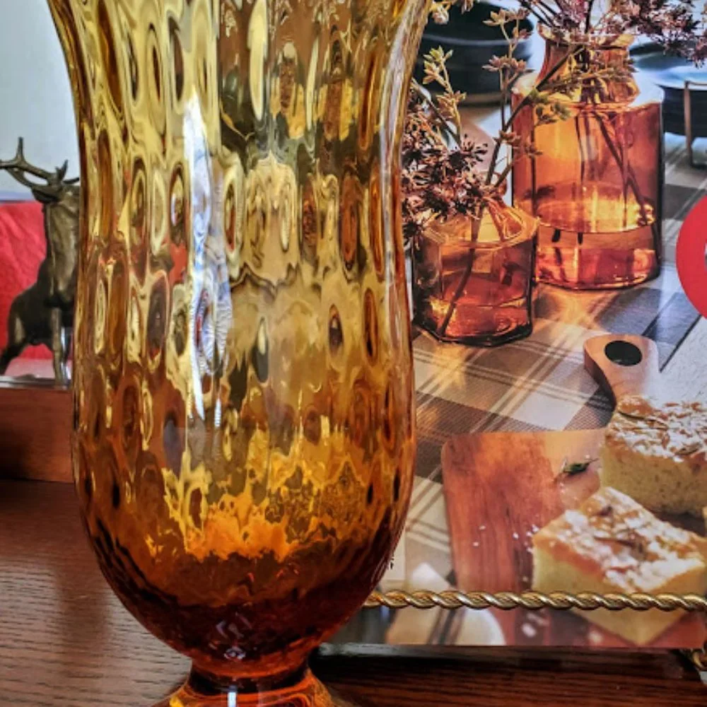 Vintage Empoli Amber Vase - Picture 3 of 9